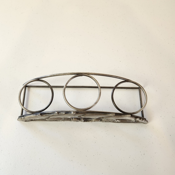 Vintage 90s Pewter Dolphin Candle Holder Votive 3 Tea Light Dolphins Ocean - Picture 4 of 6